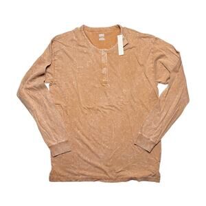 Victoria's Secret PINK Cotton Long Sleeve Campus Henley T-Shirt Size Medium